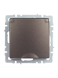 Розетка 1-м с/з со шторками и крышкой  IP44 бронза мех-м BRITE РСбш10-3-44-БрТБ BR-R16-16-44-K45 IEK
