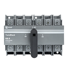 Рубильник 100A 3P реверсивный с рукояткой управления TwinBlock tb-s-100-3p-rev EKF