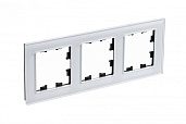 Рамка для розеток и выключателей 3 поста Atlasdesign Nature стекло белый ATN320103 Systeme Electric