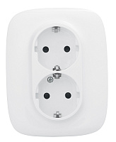 Розетка двойная Valena ALLURE скрытой установки силовая 2К+З с заземлением со шторками 16А 250В с лицевой панелью безвинтовые зажимы белый 753726 Legrand