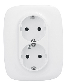 Розетка двойная Valena ALLURE скрытой установки силовая 2К+З с заземлением со шторками 16А 250В с лицевой панелью безвинтовые зажимы белый 753726 Legrand