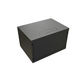Шкаф настенный 19" 9U 500x600х450мм стеклянная дверь с перфорацией по бокам ручка с замком черный (RAL 9004) (разобранный) WRline WR-TW-0945-GP-RAL9004
