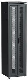 Шкаф сетевой 19" 47U 600х600мм двери передняя двустворчатая перфорированная задняя перфорированная черный LINEA N LN05-47U66-2PP ITK