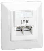 Розетка RJ45+RJ45 компьютерная внутренняя кат.5E FTP 2 порта белый CS2-1C5EF-2-1 ITK
