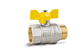 Кран шаровой латунный для газа ДУ 20мм 3/4" ВР/НР бабочка LD Pride 47.20.В-Н.Б GAS
