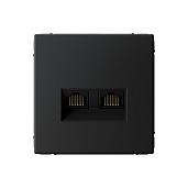 Розетка двойная компьютерная RJ45+RJ45, кат.6А, механизм, ARTGALLERY карбон GAL001088 Systeme Electric