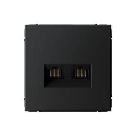 Розетка двойная компьютерная RJ45+RJ45, кат.6А, механизм, ARTGALLERY карбон  GAL001088 Systeme Electric