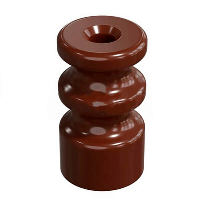 Изображение товара Ретро изолятор фарфоровый двойной для наружного монтажа витой электропроводки коричневый GE70225-04 ТМ МЕЗОНИНЪ
