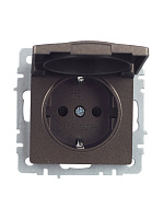 Розетка 1-м с/з со шторками и крышкой IP44 бронза мех-м BRITE РСбш10-3-44-БрТБ BR-R16-16-44-K45 IEK
