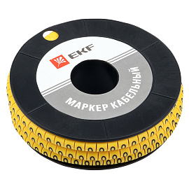 Маркер-кабельный 4,0кв.мм "0" (к-500ед) (ЕС-2) (plc-KM-4-0)/1рул/ EKF