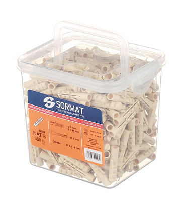 Изображение товара Дюбель нейлоновый NAT 8х40 Sormat 92008, ведро 350 шт.