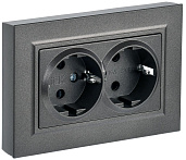 Розетка 2-м c/з бронза в сборе BRITE РС12-3-БрТБ BR-R21-16-K45-F IEK