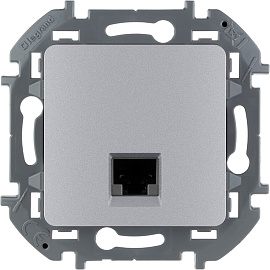 Розетка RJ45 компьютерная INSPIRIA скрытой установки категория 6 UTP алюминий 673832 Legrand