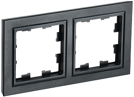 Рамка 2-местная РУ-2-БрЧ черный BR-M22-K02 BRITE  IEK