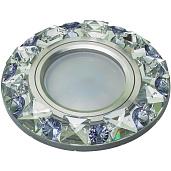 DL Светильник встраиваемый DLS-P123 GU5.3 CHROME/CLEAR+PORPLE декоративный , отделка кристалл, чвет прозрачный с элементами фиолетового ТМ "Fametto", серия "Peonia" GU5.3 10644 Uniel