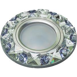 DL Светильник встраиваемый DLS-P123 GU5.3 CHROME/CLEAR+PORPLE декоративный , отделка кристалл, чвет прозрачный с элементами фиолетового ТМ "Fametto", серия "Peonia"  GU5.3 10644 Uniel