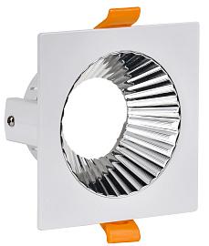 Светильник 4109 встраиваемый поворотный LIGHTING под лампу GU10 белый/хром пластик LT-UVB0-4109-GU10-1-K23 IEK