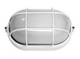 Светильник настенный промышленный 1402 НБП 04-60-002 малый овал белый с решеткой 1*60Вт Е27 IP54 Свет СПб