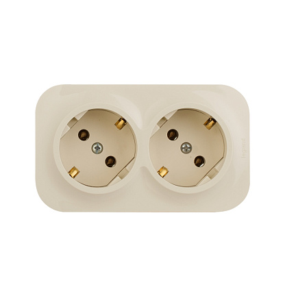 Изображение товара Блок розеточный Quteo 2 x 2К+З без шторок 16A - 250В~ IP20 слоновая кость 782263 Legrand