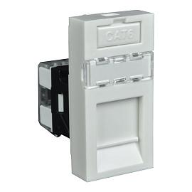 Розетка компьютерная QUADRO RJ-45 Cat. 6E  QD 45x22,5/6 (HB)  белая KOPOS