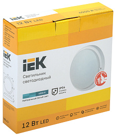 Светильник LED ДПО 12Вт 4002 IP54 4000K круг белый ИЭК