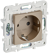Розетка с заземлением без защитных шторок 16А SK-R05Sh шампань SKANDY SK-R11-16-K37 IEK