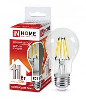 Лампа светодиодная LED-A60-deco 11Вт 230В Е27 6500К 990Лм прозрачная 4690612026169 IN HOME