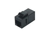 Проходной адаптер (coupler), RJ-45(8P8C) формата Keystone Jack, категория 5e, черный CA2-KJ-C5E-BK Hyperline