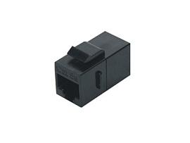 Проходной адаптер (coupler), RJ-45(8P8C) формата Keystone Jack, категория 5e, черный CA2-KJ-C5E-BK Hyperline