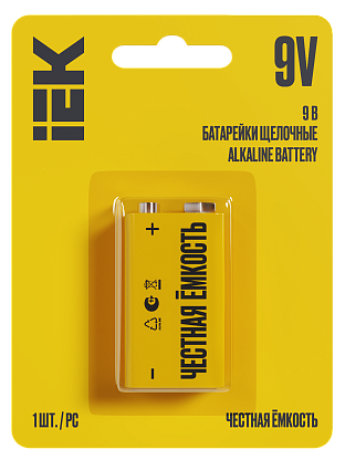 Изображение товара Элемент питания Alkaline 6LR61 9V  (1 шт / блистер) ABT-6LR619V-OP-L01 IEK