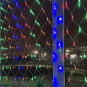 Гирлянда Сеть 1,8х1,5м 180Led мульти свет контроллер 8 режимов прозрачный провод 3м IP20 Б0041901 ЭРА