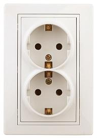 Розетка Intro Plano скрытой установки 2X2P+E Schuko с заземлением 16А 250В 1-205-02 слоновая кость IP20 Б0027616 ЭРА
