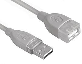 Кабель интерфейсный USB 2.0 удлинитель HAMA AM/AF 5.0 м, 1зв серый H-78400 HAMA