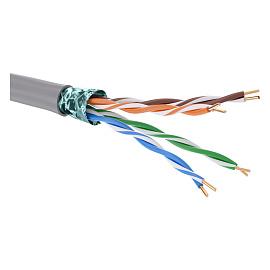 Кабель витая пара кат. 5E экранированный F/UTP, 4 пары, нг(А)-HF, цвет внешней оболочки серый, RN5EFUK01GY DKC